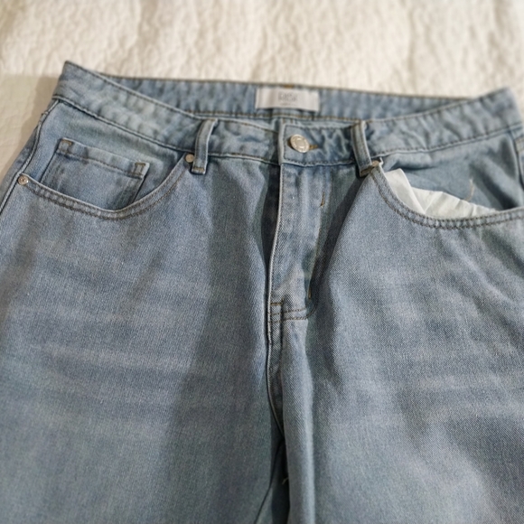 Blue Ankle Cropped Jeans with Side Ties Size 11 - Picture 3 of 15